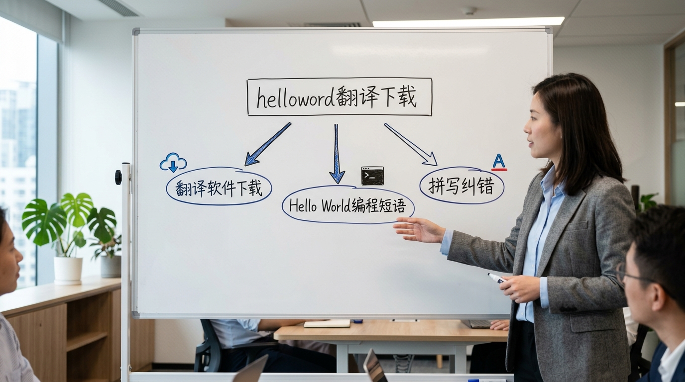 helloword翻译下载的三种搜索意图分流图