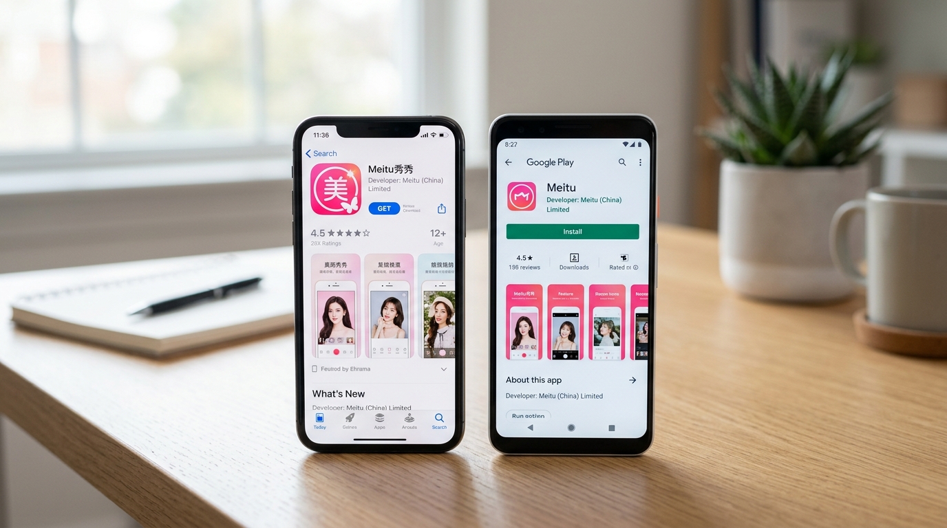 手机版美图秀秀下载官方入口 App Store 与安卓商店对比