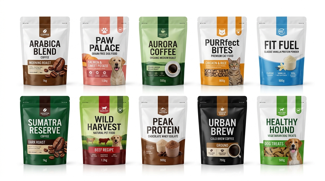 Top 10 stand up pouches manufacturers comparison chart with product samples